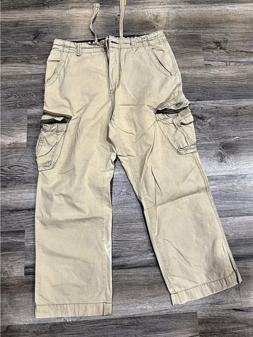 Y2K UNIONBAY Men's Cargo Pants Beige Waist 34x30